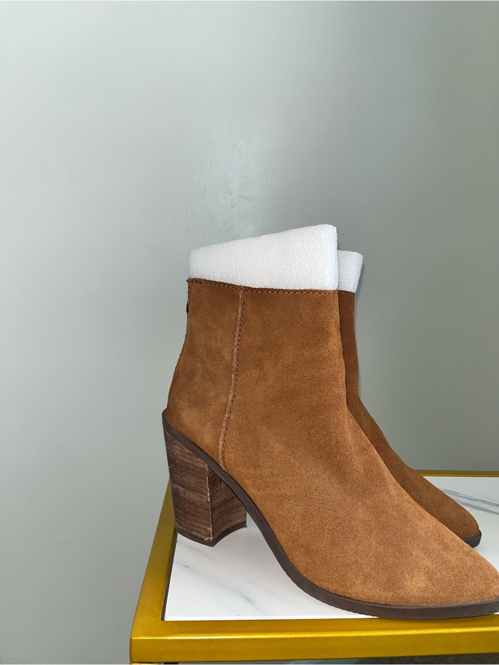 BP Women's Suede Block Heel Ankle Boots - Brown